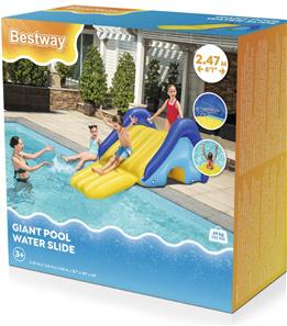 Bestway Gigant Uppblåsbar Poolrutschkana 247 x 124 x 100 cm