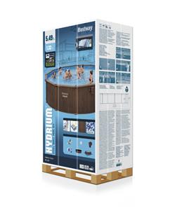 Bestway Hydrium 488 x 132 cm stålpool med sandfilter mm-10