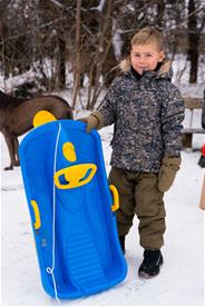 Dantoy Bobsläde / pulka med ratt 94 cm för barn, Blå-3