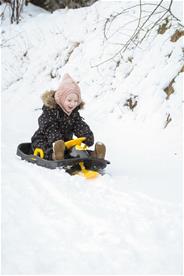 Dantoy Bobsläde / pulka med ratt 94 cm för barn, Svart-2