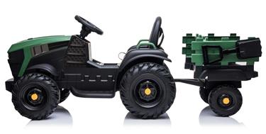 EL Traktor med trailer till Barn 12V m/2.4G, Lädersäte, Gummihjul-2