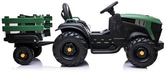 EL Traktor med trailer till Barn 12V m/2.4G, Lädersäte, Gummihjul-6