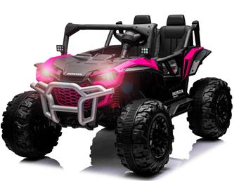 Honda Talon 1000R elbil för 2 barn 24V m/gummihjul + lädersäte Pink