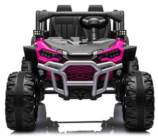 Honda Talon 1000R elbil för 2 barn 24V m/gummihjul + lädersäte Pink-2