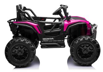 Honda Talon 1000R elbil för 2 barn 24V m/gummihjul + lädersäte Pink-4