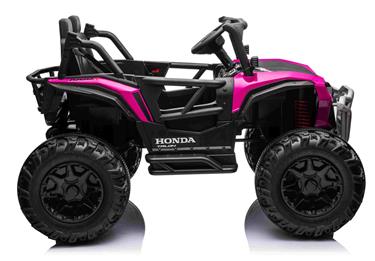 Honda Talon 1000R elbil för 2 barn 24V m/gummihjul + lädersäte Pink-4