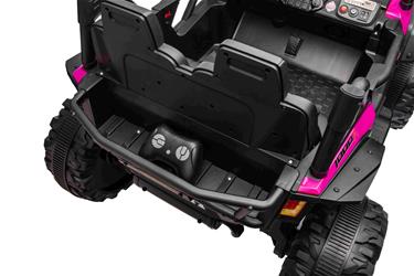 Honda Talon 1000R elbil för 2 barn 24V m/gummihjul + lädersäte Pink-5