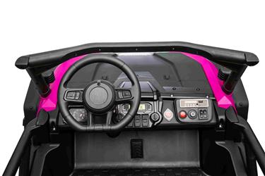 Honda Talon 1000R elbil för 2 barn 24V m/gummihjul + lädersäte Pink-7