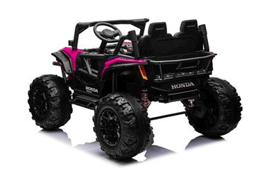 Honda Talon 1000R elbil för 2 barn 24V m/gummihjul + lädersäte Pink-9