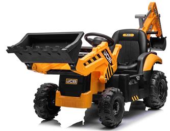 JCB El Traktor med frontskopa + grävmaskin för barn 12V med 2,4G-remote-8