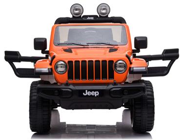 Jeep Wrangler Rubicon Elbil för barn med 4 x 12 V + gummihjul + lädersäte-2