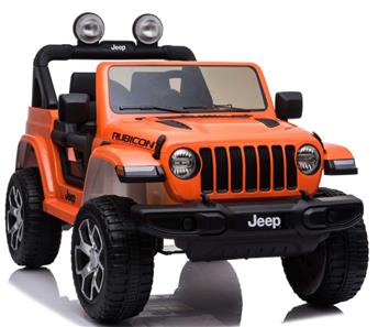 Jeep Wrangler Rubicon Elbil för barn med 4 x 12 V + gummihjul + lädersäte-8