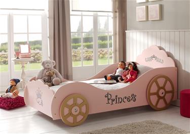 Pinky Princess bilsäng i trä för barn-2