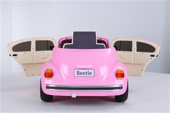  VW Beetle elbil till Barn 12V med Gummihjul+2.4G+lädersäte, Pink-9